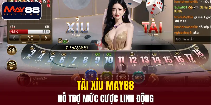 Tài Xỉu MAY88 hỗ trợ mức cược linh động Tài Xỉu MAY88 hỗ trợ mức cược linh động